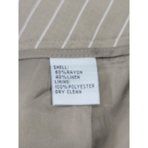 ALK Women's size 6 Talbots Linen Blend Pinstripe Pleated Front Pencil Skirt NEW - Picture 7 of 8